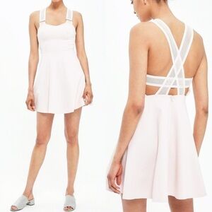 TOPSHOP white mesh strap skater dress (Sz 4)
